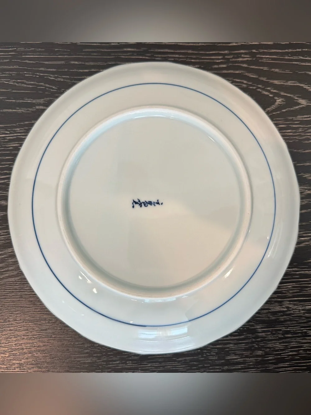 (1pc) VTG Andrea by Sadek Blue Mum Plate Scalloped Edge
